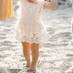 Charming Lace Baby Dress in Ivory